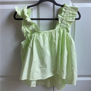 Zara Mint Ruffled Blouse